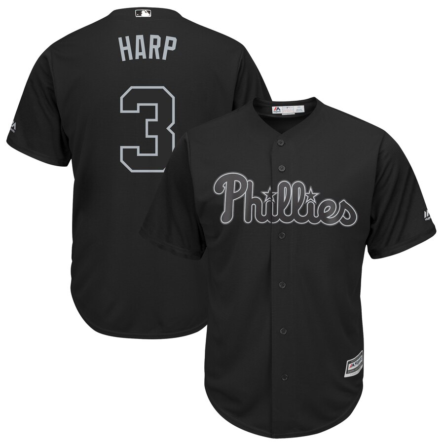 Men Philadelphia Phillies #3 Harp black MLB Jerseys